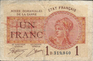 1 franc Mines domaniales de la Sarre type 1920