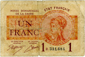 1 franc Mines domaniales de la Sarre type 1920