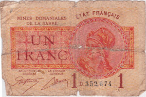 1 franc Mines domaniales de la Sarre type 1920