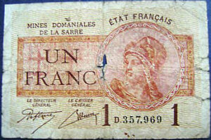 1 franc Mines domaniales de la Sarre type 1920