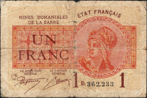 1 franc Mines domaniales de la Sarre type 1920