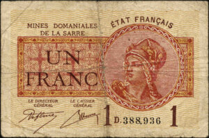 1 franc Mines domaniales de la Sarre type 1920