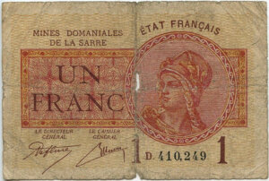 1 franc Mines domaniales de la Sarre type 1920