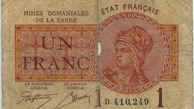 1 franc Mines domaniales de la Sarre type 1920