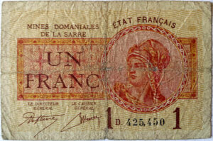 1 franc Mines domaniales de la Sarre type 1920