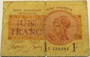 1 franc Mines domaniales de la Sarre type 1920