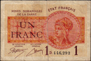 1 franc Mines domaniales de la Sarre type 1920