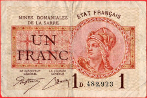 1 franc Mines domaniales de la Sarre type 1920