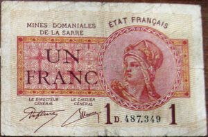 1 franc Mines domaniales de la Sarre type 1920