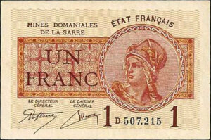 1 franc Mines domaniales de la Sarre type 1920