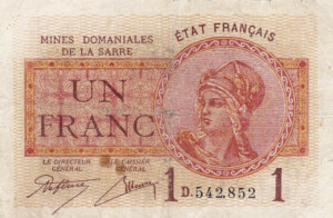 1 franc Mines domaniales de la Sarre type 1920