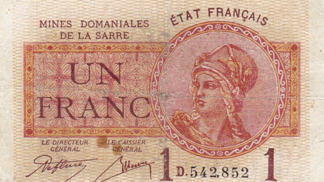 1 franc Mines domaniales de la Sarre type 1920