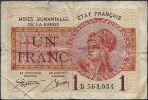 1 franc Mines domaniales de la Sarre type 1920