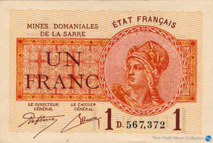 1 franc Mines domaniales de la Sarre type 1920