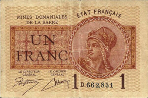 1 franc Mines domaniales de la Sarre type 1920