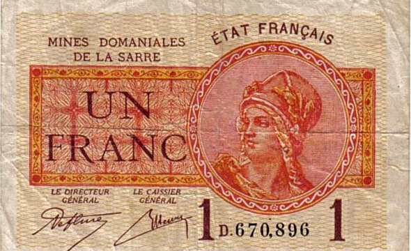 1 franc Mines domaniales de la Sarre type 1920