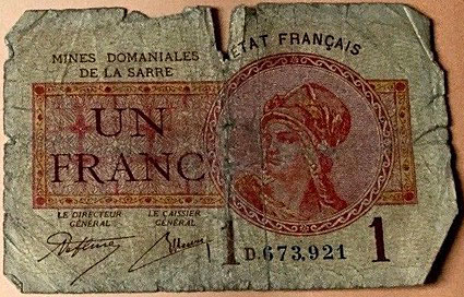 1 franc Mines domaniales de la Sarre type 1920