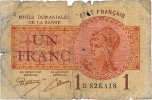 1 franc Mines domaniales de la Sarre type 1920