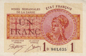 1 franc Mines domaniales de la Sarre type 1920