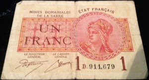 1 franc Mines domaniales de la Sarre type 1920