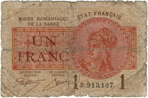 1 franc Mines domaniales de la Sarre type 1920