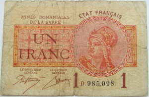 1 franc Mines domaniales de la Sarre type 1920