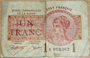 1 franc Mines domaniales de la Sarre type 1920