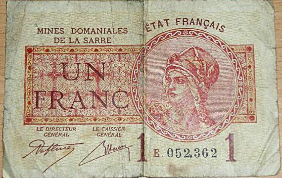 1 franc Mines domaniales de la Sarre type 1920