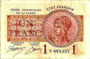 1 franc Mines domaniales de la Sarre type 1920