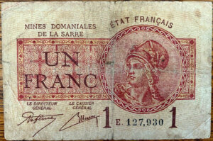 1 franc Mines domaniales de la Sarre type 1920