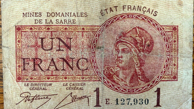 1 franc Mines domaniales de la Sarre type 1920