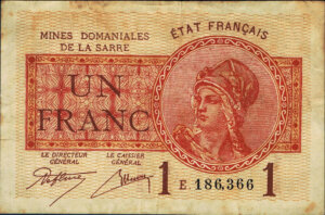 1 franc Mines domaniales de la Sarre type 1920