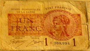 1 franc Mines domaniales de la Sarre type 1920