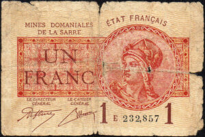 1 franc Mines domaniales de la Sarre type 1920