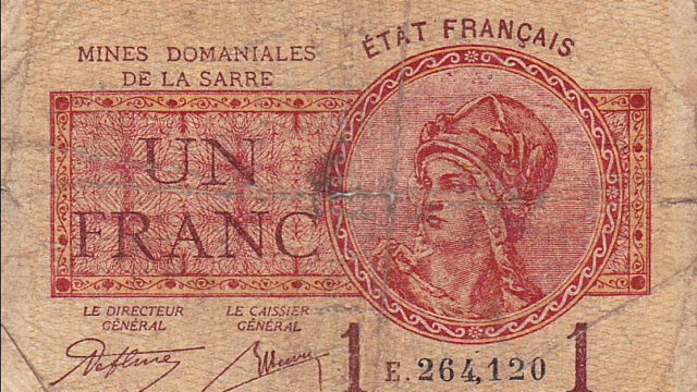 1 franc Mines domaniales de la Sarre type 1920