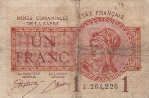 1 franc Mines domaniales de la Sarre type 1920