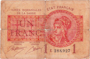 1 franc Mines domaniales de la Sarre type 1920