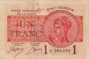 1 franc Mines domaniales de la Sarre type 1920