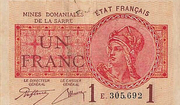 1 franc Mines domaniales de la Sarre type 1920