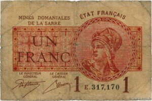 1 franc Mines domaniales de la Sarre type 1920