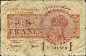 1 franc Mines domaniales de la Sarre type 1920