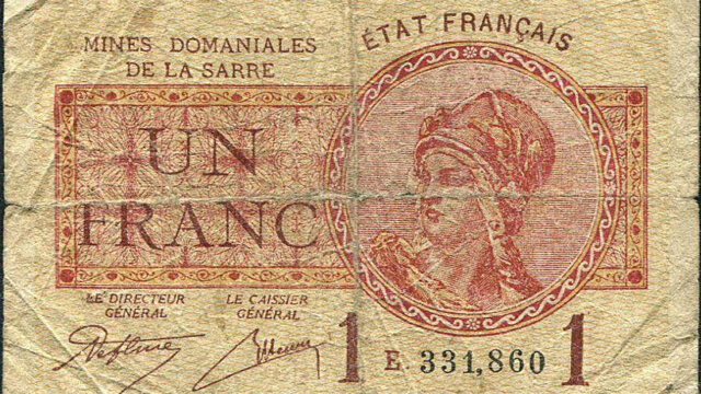 1 franc Mines domaniales de la Sarre type 1920