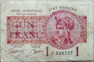 1 franc Mines domaniales de la Sarre type 1920