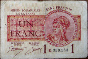 1 franc Mines domaniales de la Sarre type 1920