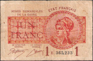 1 franc Mines domaniales de la Sarre type 1920