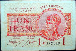 1 franc Mines domaniales de la Sarre type 1920