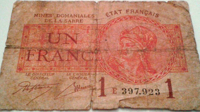 1 franc Mines domaniales de la Sarre type 1920