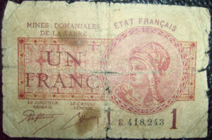 1 franc Mines domaniales de la Sarre type 1920