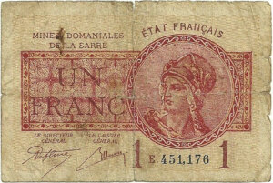 1 franc Mines domaniales de la Sarre type 1920