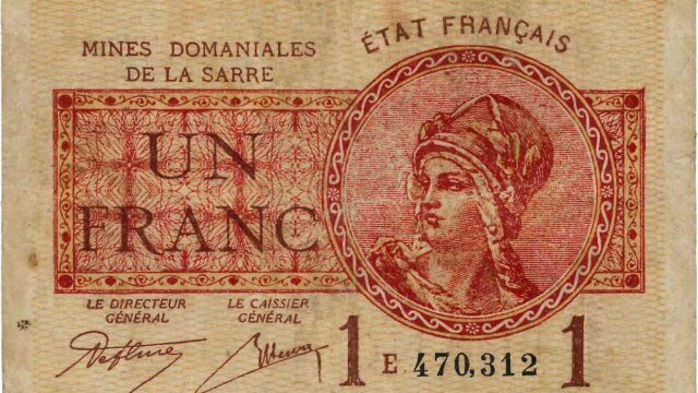 1 franc Mines domaniales de la Sarre type 1920